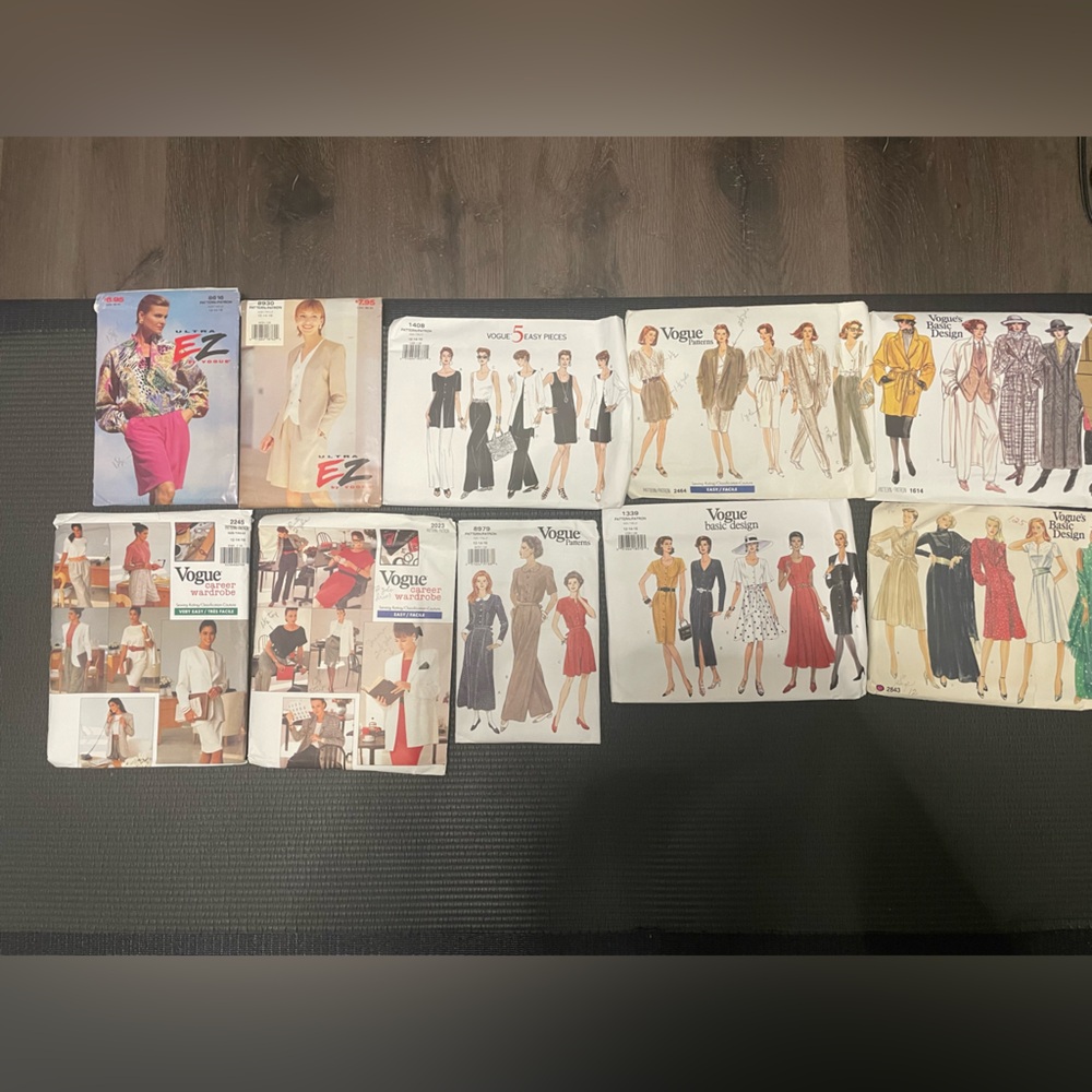 Vogue Vintage Sewing Patterns - Lot of 9